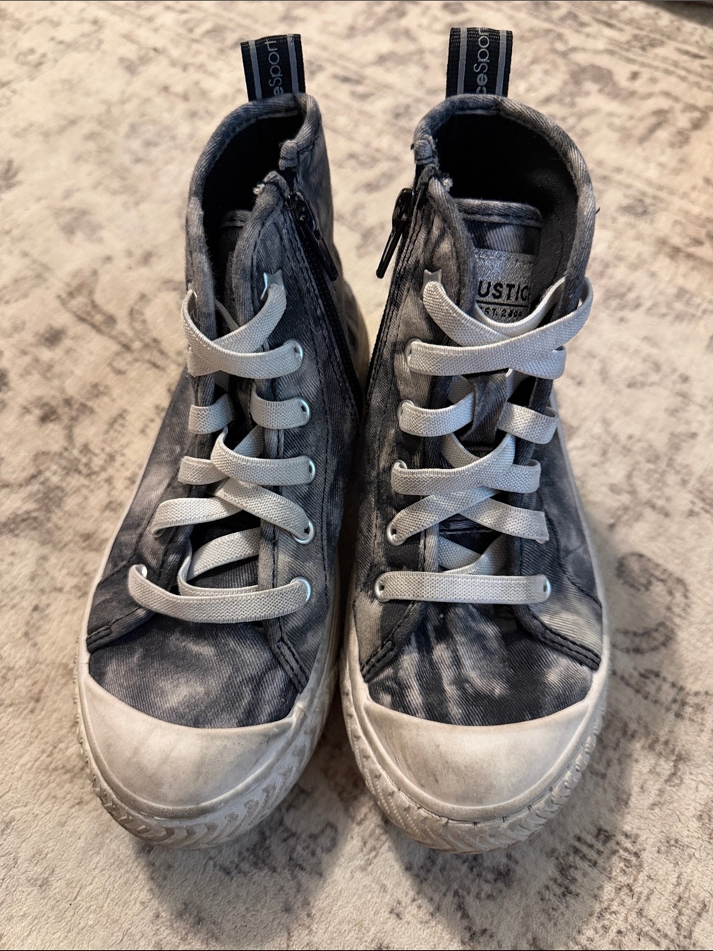 Justice Girls' Washed Gray High-Top Sneakers